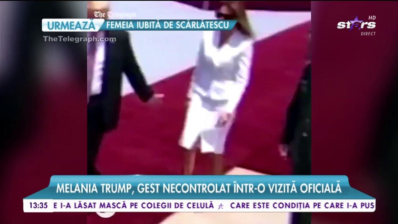 Melania Trump, gest necontrolat &icirc;ntr-o vizită oficială! De ce a refuzat să-l ţină de m&acirc;nă pe preşedintele SUA