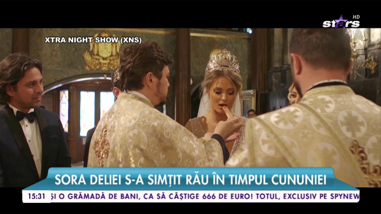 Sora Deliei s-a simţit rău &icirc;n timpul cununiei! Imaginile cu mireasa &icirc;n pragul leşinului