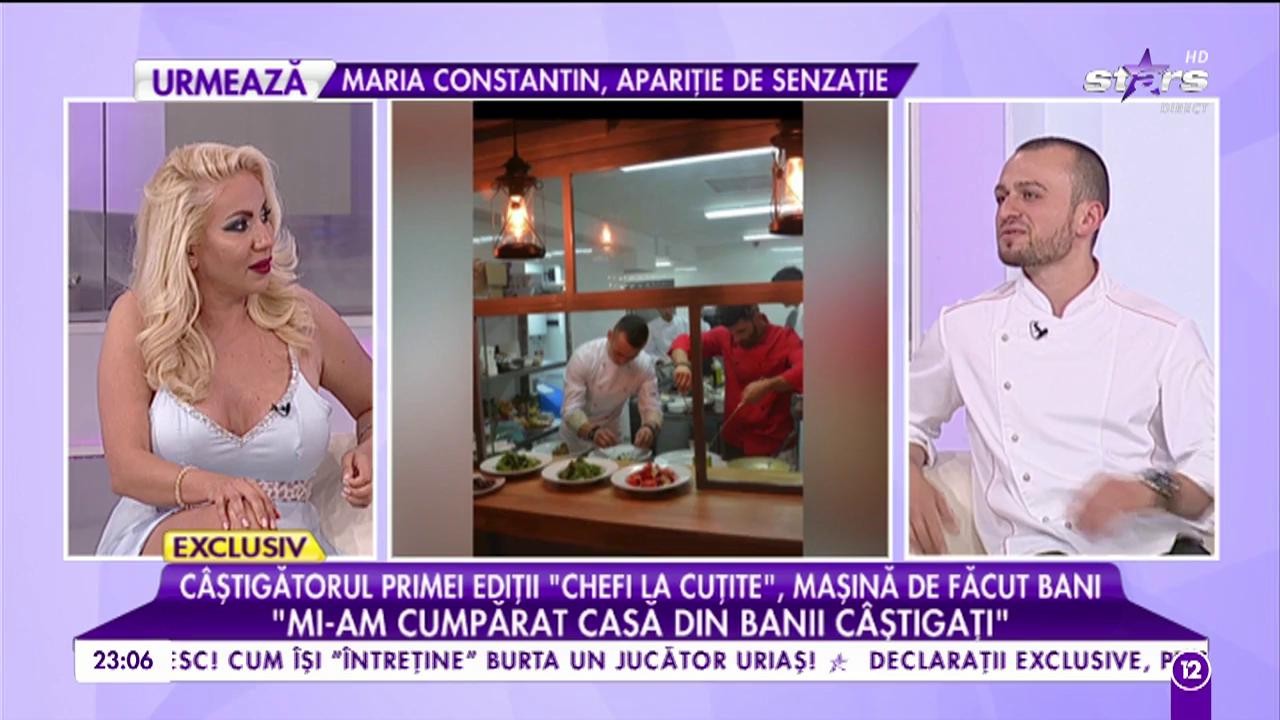 C&acirc;ştigătorul primului sezon de la "Chefi la cuţite", maşină de făcut bani! Un invitat surpriză a degustat din preparatul gătit la TV