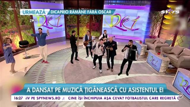 Mirela Vaida s-a dezlănţuit &icirc;n direct! A dansat pe muzică ţigănească cu asistentul ei