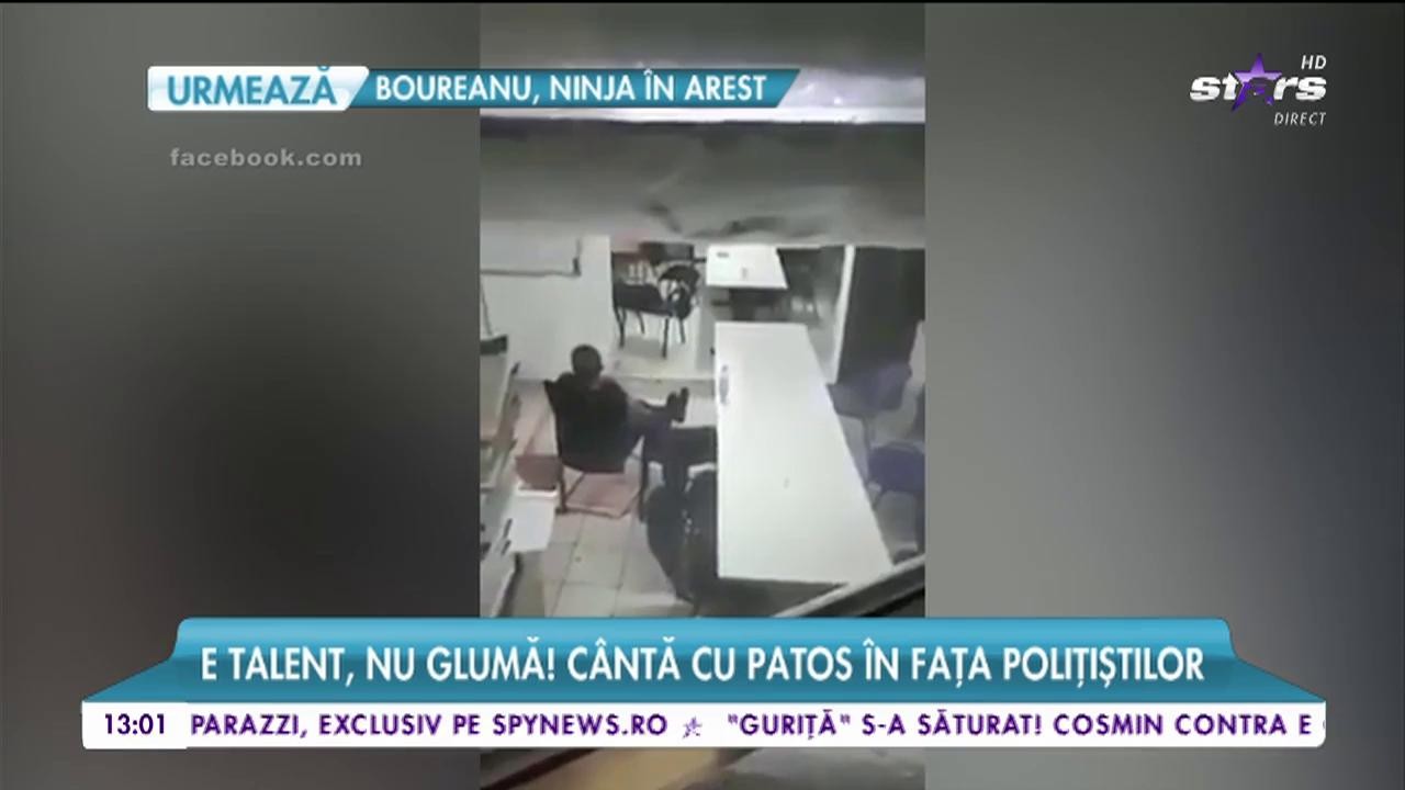 Boureanu, spectacol &icirc;n secția de poliție! C&acirc;ntă cu patos &icirc;n fața polițiștilor!