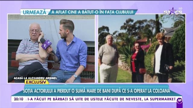 Soţia Alexandru Arşinel, de urgenţă la spital: &rdquo;Nu se poate mișca singură&rdquo;