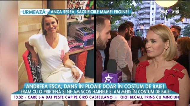 Andreea Esca, dans &icirc;n ploaie doar &icirc;n costum de baie! "Eu găsesc ploaia foarte romantică"