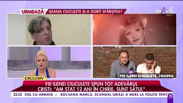 Mugurel şi Cristi Sfetcu, faţă &icirc;n faţă cu mărturisirea potrivit căreia Ileana Ciuculete consuma alcool