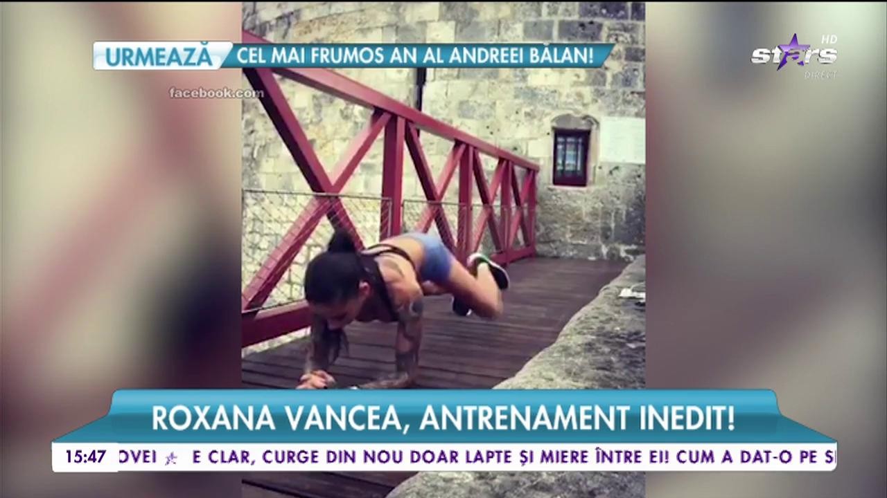 Roxana Vancea, antrenament inedit! Vedeta dovedește că poți face antrenament oriunde!