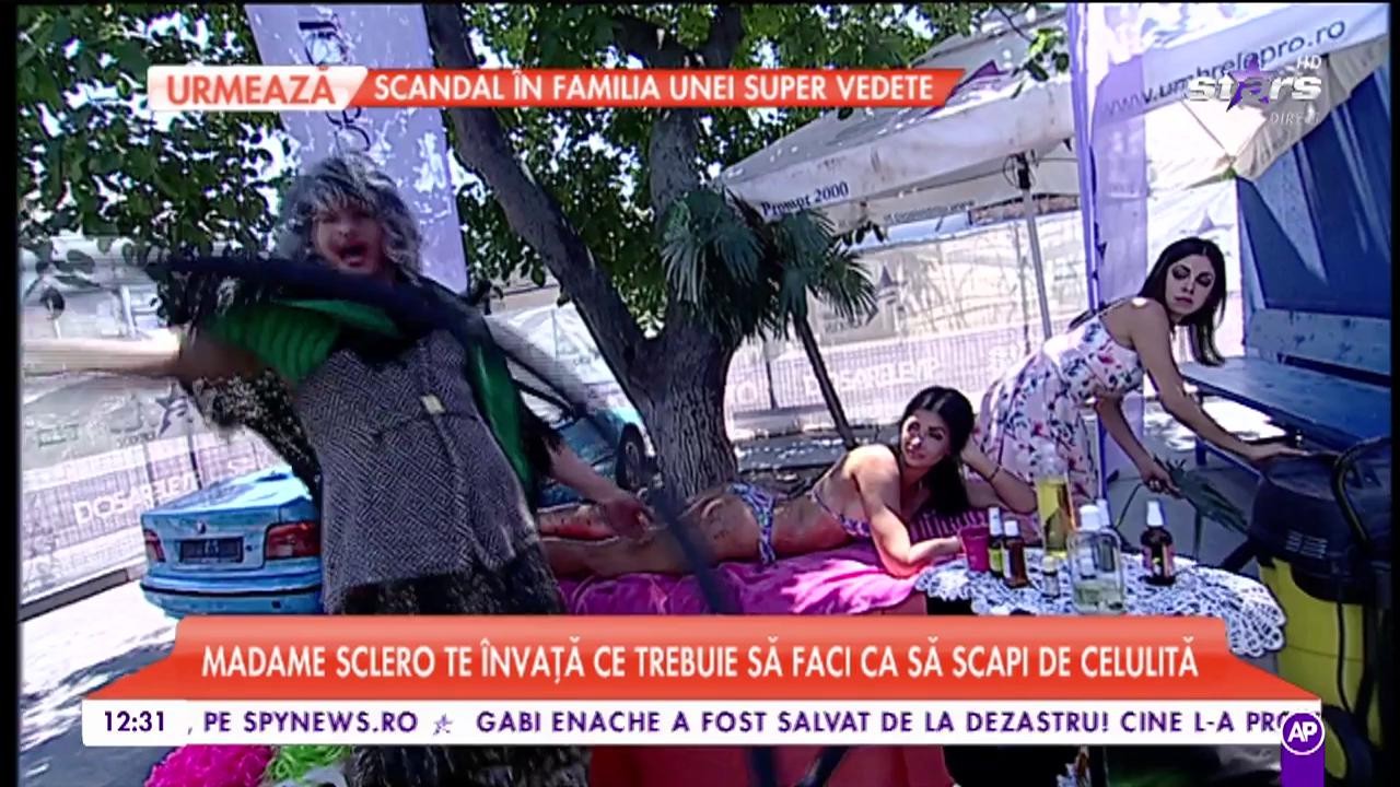 Madame Sclero, tehnici inedite ca să scapi de celulită! A călărit-o pe Raluca Dumitru şi au căzut de pe masa de masaj