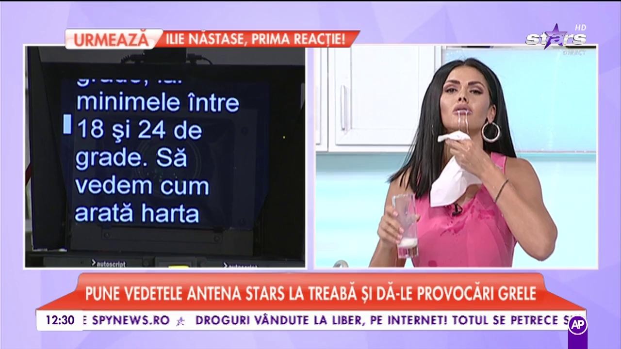 STARroganţa: Raluca Dumitru citește de pe prompter cu lapte &icirc;n gură!