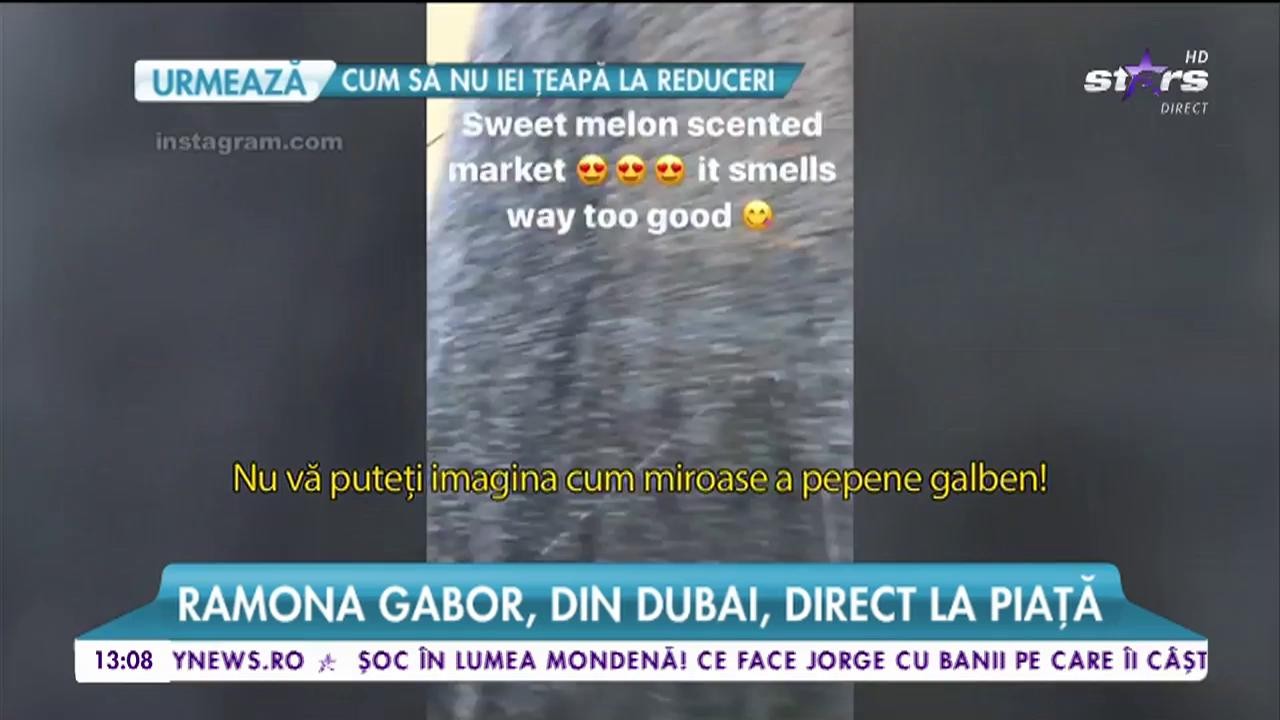 Ramona Gabor, din Dubai, direct la piaţă! Diva pofteşte la pepene şi cireşe acre