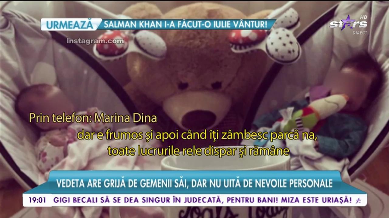 Marina Dina are grijă de gemenii săi, dar nu uită de nevoile personale