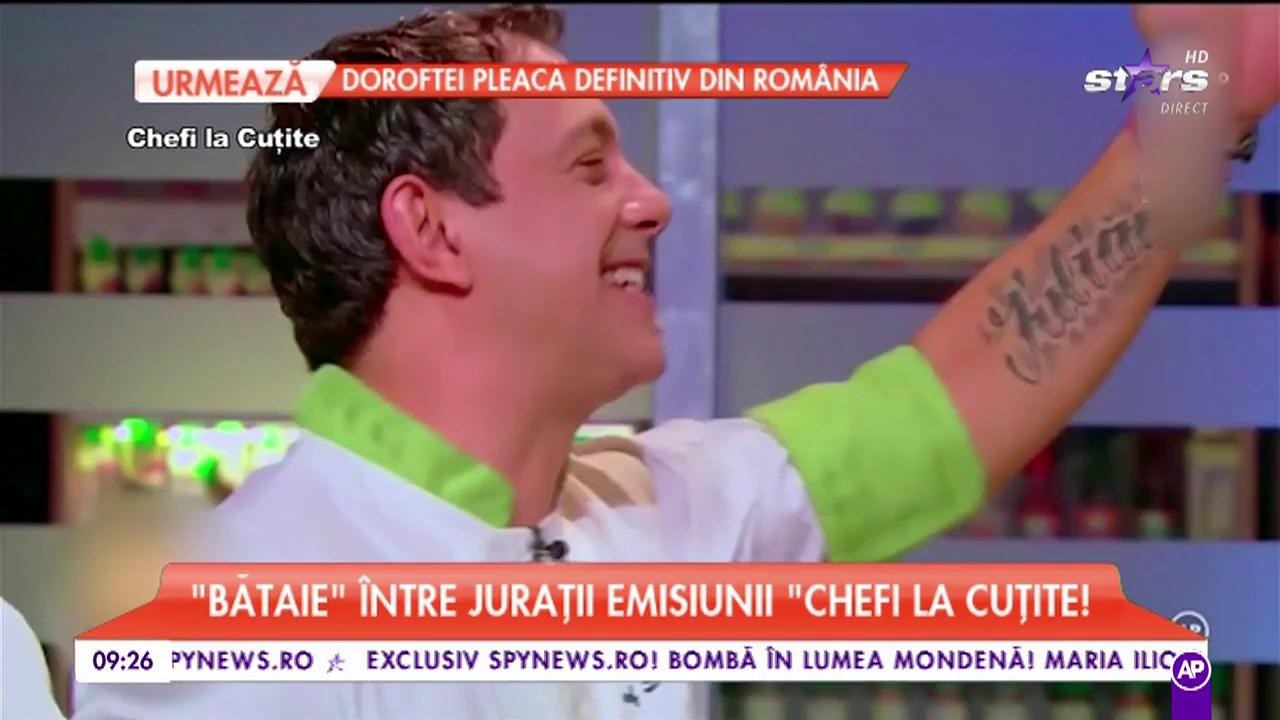 "Bătaie" &icirc;ntre jurații emisiunii "Chefii la cuțite"!