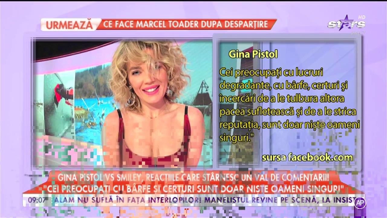 Gina Pistol suferă de insomnii? Blonda pare să nu aibă pace din cauza oamenilor care &icirc;şi bagă nasul &icirc;n posibila ei relaţie cu Smiley!