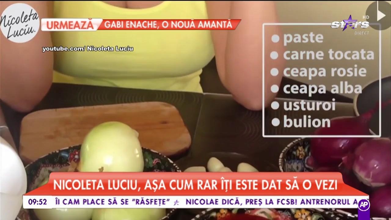 Nicoleta Luciu ne pregatește paste cu carne și sos de roșii