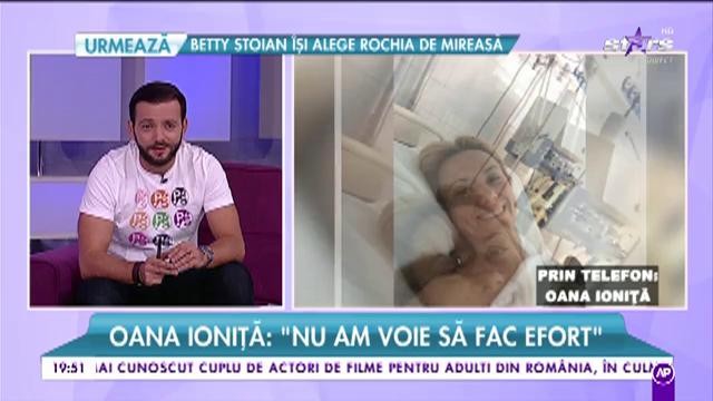 Oana Ioniță a ajuns pe patul de spital: &rdquo;Am amețeli și stări de vomă&rdquo;