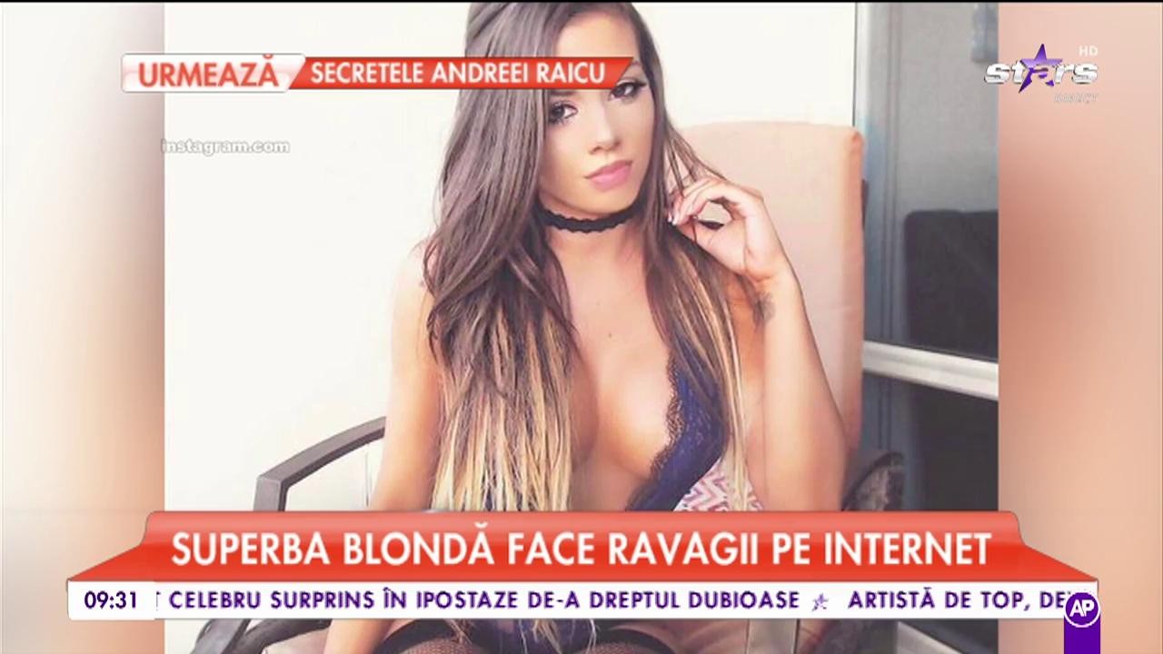 Noua senzaţie a internetului! Superba blondă face ravagii cu pozele ei