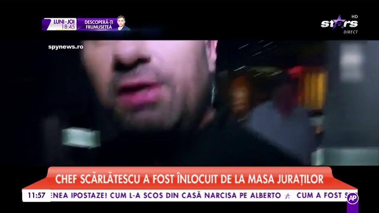 Chef Scărlătescu a fost &icirc;nlocuit de la masa juraţilor "Chefi la Cuţite"
