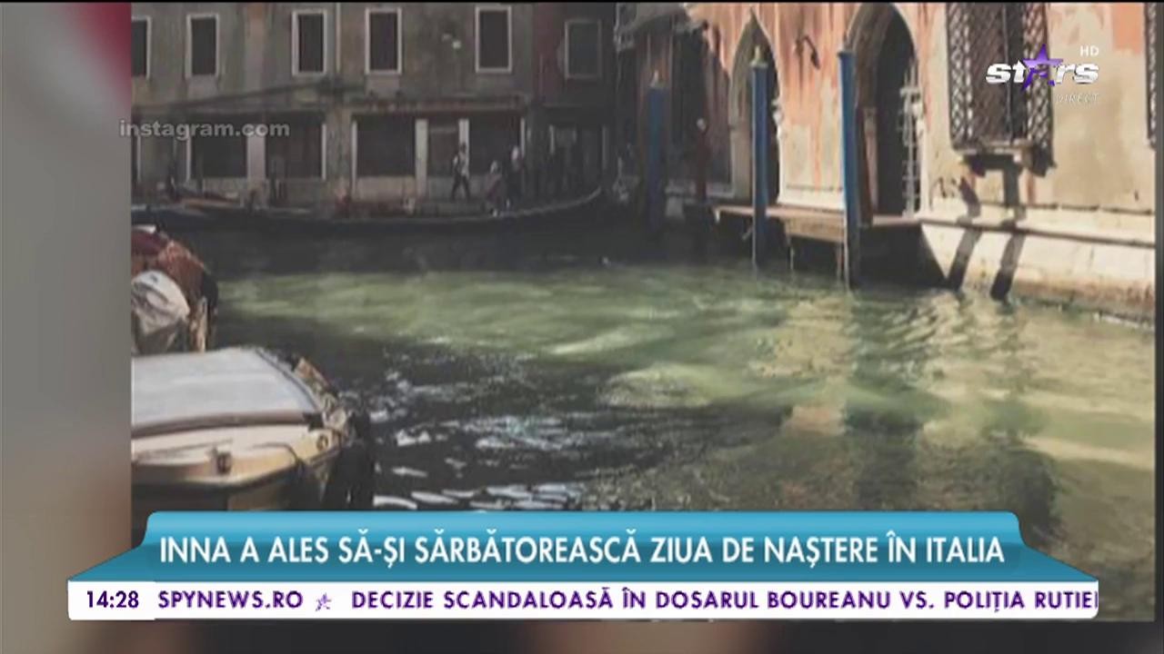 Inna a ales să-şi sărbătorească ziua de naştere &icirc;n Italia! Artista s-a plimbat cu faimoasa gondolă