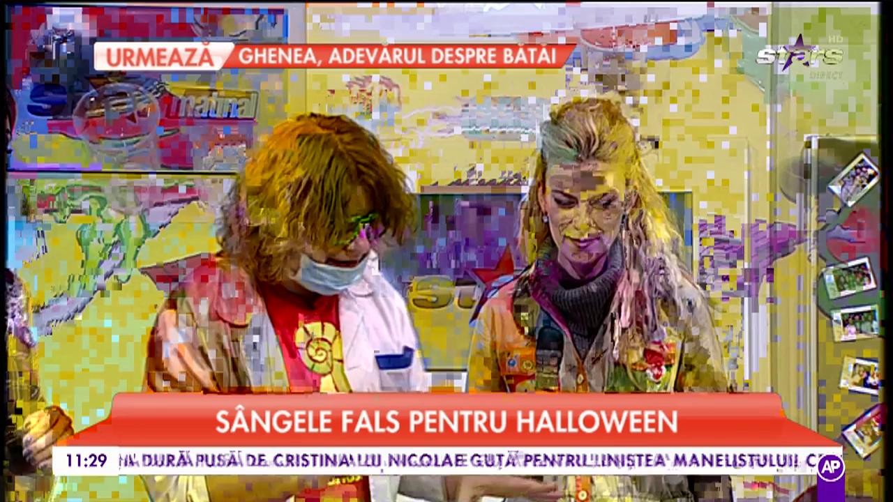 Cele mai trăznite experimente, direct, &icirc;n platoul matinalilor! Asa se prepară s&acirc;ngele fals pentru Halloween