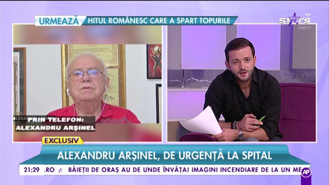 Alexandru Arșinel: &bdquo; Am o ușoară amețeală c&acirc;nd stau &icirc;n picioare, iar asta mă &icirc;ngrijorează&rdquo;