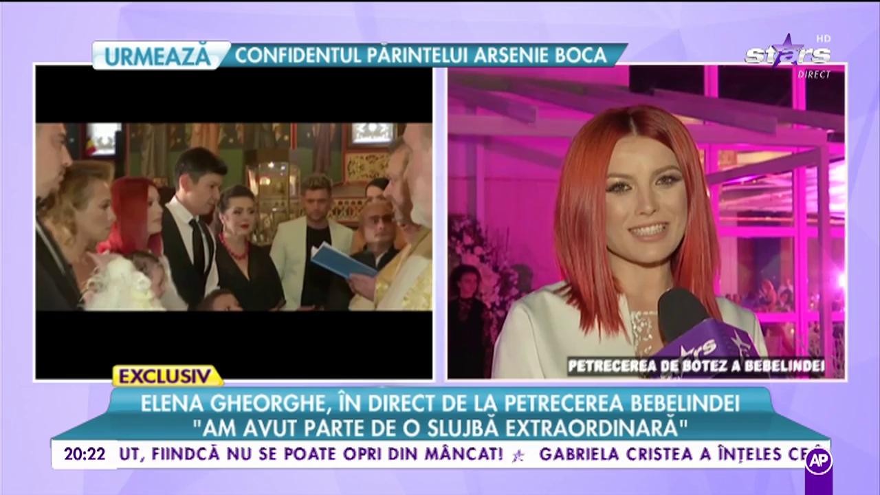 Elena Gheorghe, &icirc;n direct de la petrecere: "Bebelinda a fost creștinată de mai mulți prienteni de familie"