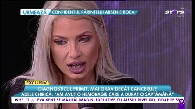 Diagnosticul primit, mai grav dec&acirc;t cancerul? Adele Chirică: "Am avut o hemoragie care a durat o saptamană"