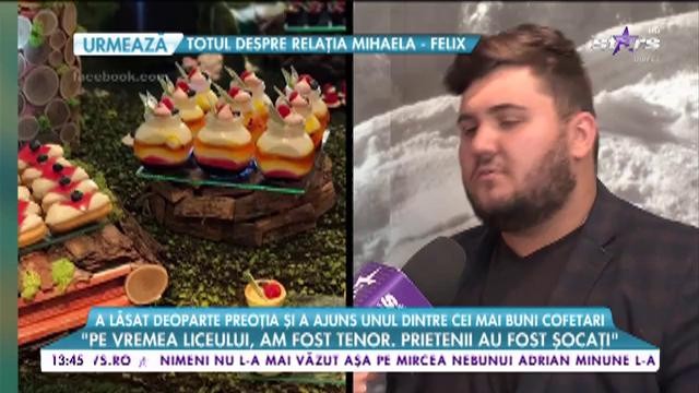 A lăsat deoparte preoţia şi a ajuns unul dintre cei mai buni cofetari din Rom&acirc;nia! Flavian Dobre: "De mic mi-a plăcut să mă joc &icirc;n bucătărie"