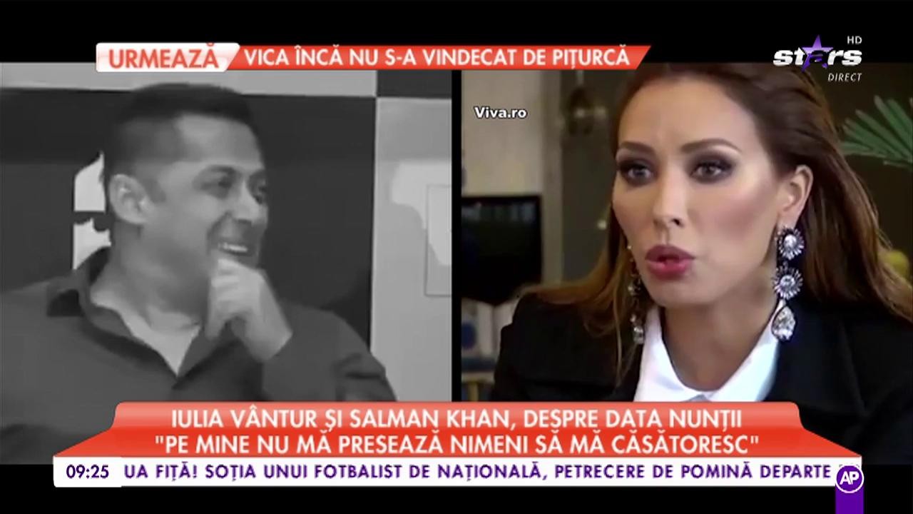 Iulia V&acirc;ntur şi Salman Khan, despre data nunţii: &bdquo;Pe mine nu mă presează nimeni să mă căsătoresc&rdquo;