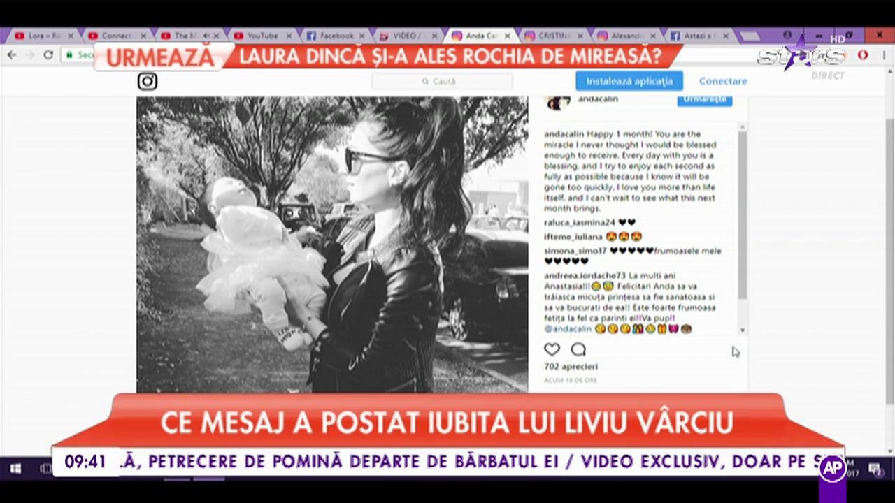 Fetiţa lui Liviu V&acirc;rciu a &icirc;mplinit o lună