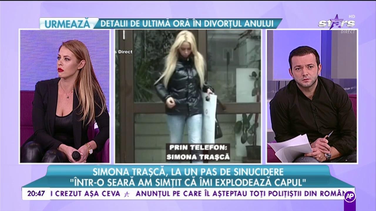 Simona Trașcă, la un pas de sinucidere: &bdquo;La orice mișcare simt că mă sufoc...&rdquo;
