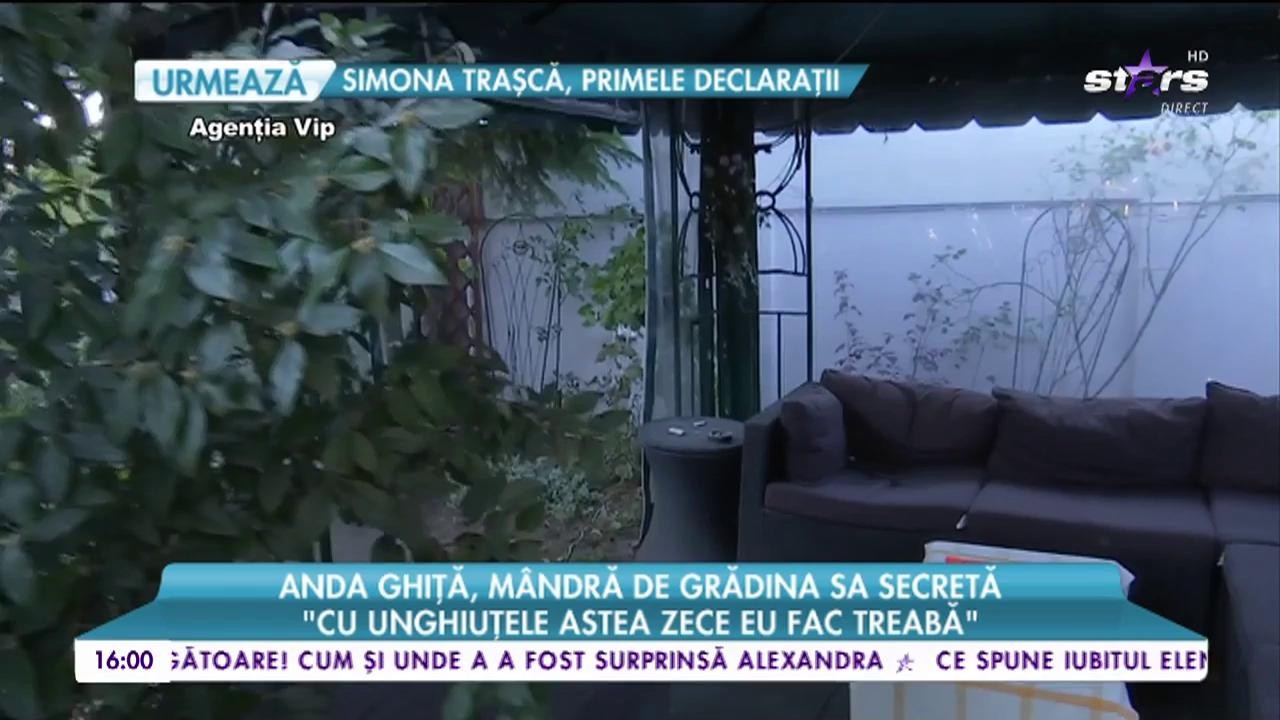 Anda Ghiță, m&acirc;ndră de grădina sa secretă: Vedeta susține că aceasta este a doua ei sufragerie