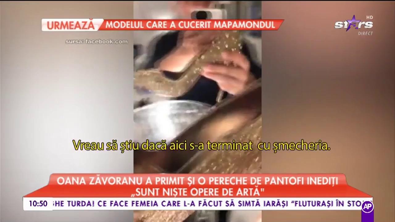 Oana Zăvoranu a primit o pereche de pantofi inediți: &rdquo;Toate acestea sunt făcute manual&rdquo;