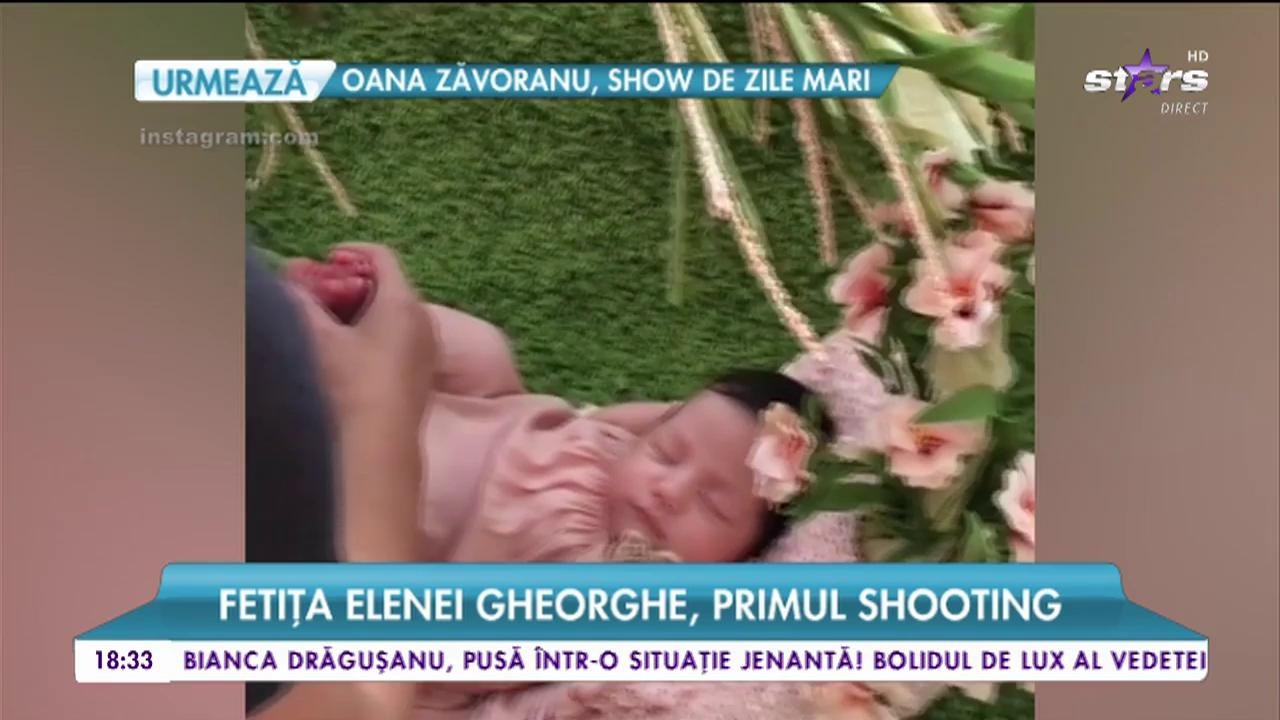 Fetița Elenei Gheorghe, primul foto shooting. Micuța s-a comportat exemplar