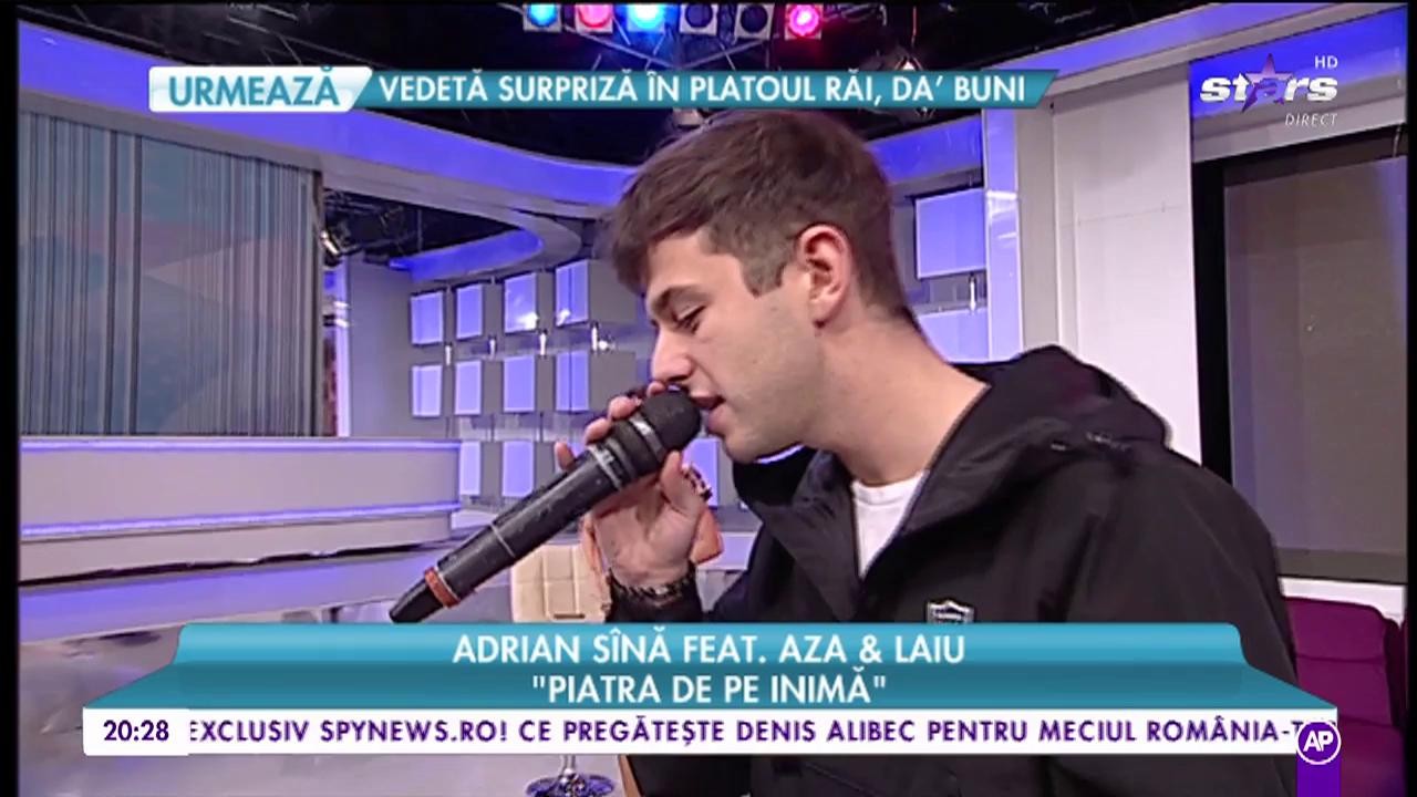 Adrian S&icirc;nă, alături de Aza & Laiu, interpretează piesa &rdquo;Piatră de pe inimă&rdquo;