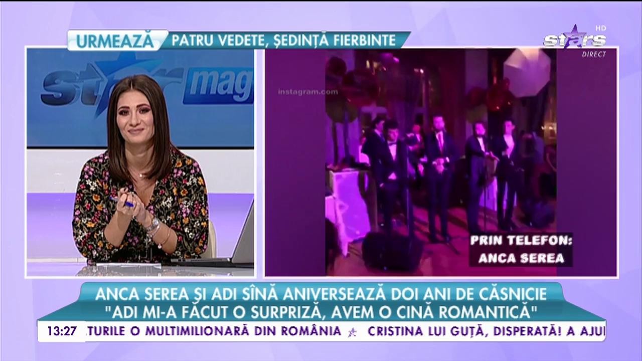 Anca Serea şi Adi S&icirc;nă aniversează doi ani de căsnicie: &bdquo;Adi mi-a făcut o surpriză, avem o cină romantică&rdquo;