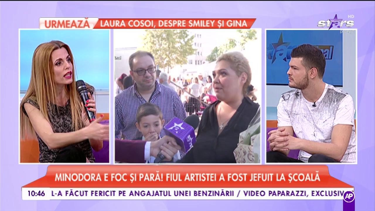 Minodora e foc și pară! Fiul artistei a fost jefuit la școală