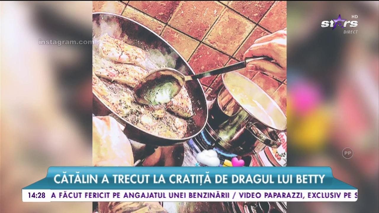 Betty Salam, răsfăț din partea iubitului. Cătălin a trecut la cratiță de dragul iubitei.