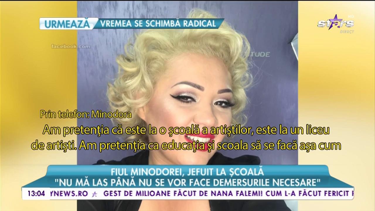 Fiul Minodorei, jefuit la școala: &rdquo;Nu mă las p&acirc;nă nu se vor face demersurile necesare&rdquo;