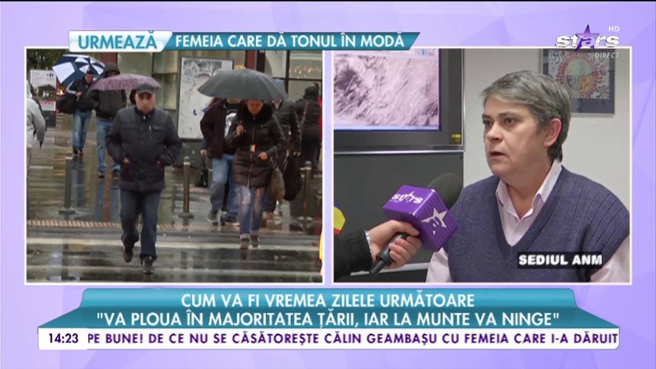 Temeraturile din ce &icirc;n ce mai scăzute. Avertizări de la meteorologi: &rdquo;Va ploua &icirc;n majoirtatea tării, iar la munte va ninge&rdquo;