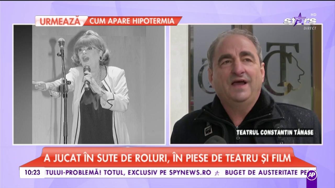 Cristina Stamate, ultimul rol la teatrul de revistă: &rdquo;Am pierdut două artiste minunate&rdquo;