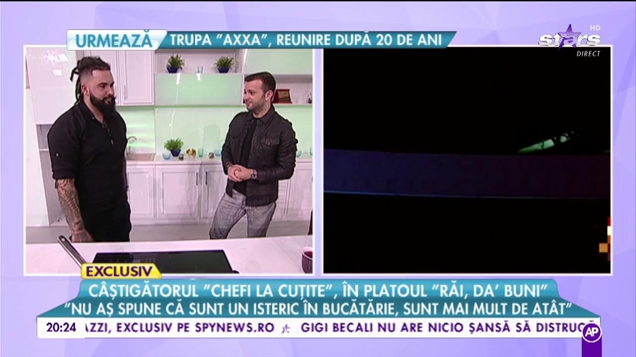 C&acirc;știgătorul &rdquo;Chefi la Cuțite&rdquo; &icirc;n platoul &rdquo;Răi da' buni&rdquo;. &rdquo;Nu aș spune că sunt un isteric &icirc;n bucătărie, sunt mai mult de at&acirc;t&rdquo;