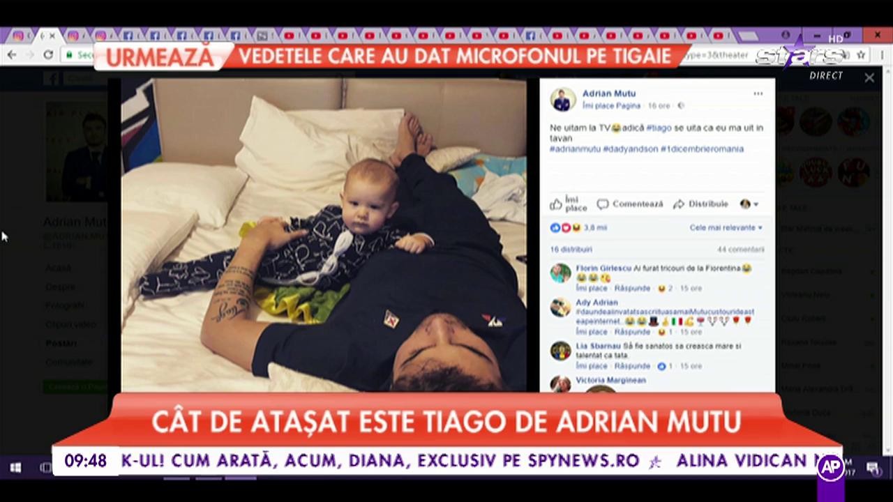 C&acirc;t de atașat este Tiago de Adrian Mutu. Fostul fotbalist &icirc;și petrece mult timp cu fiul său