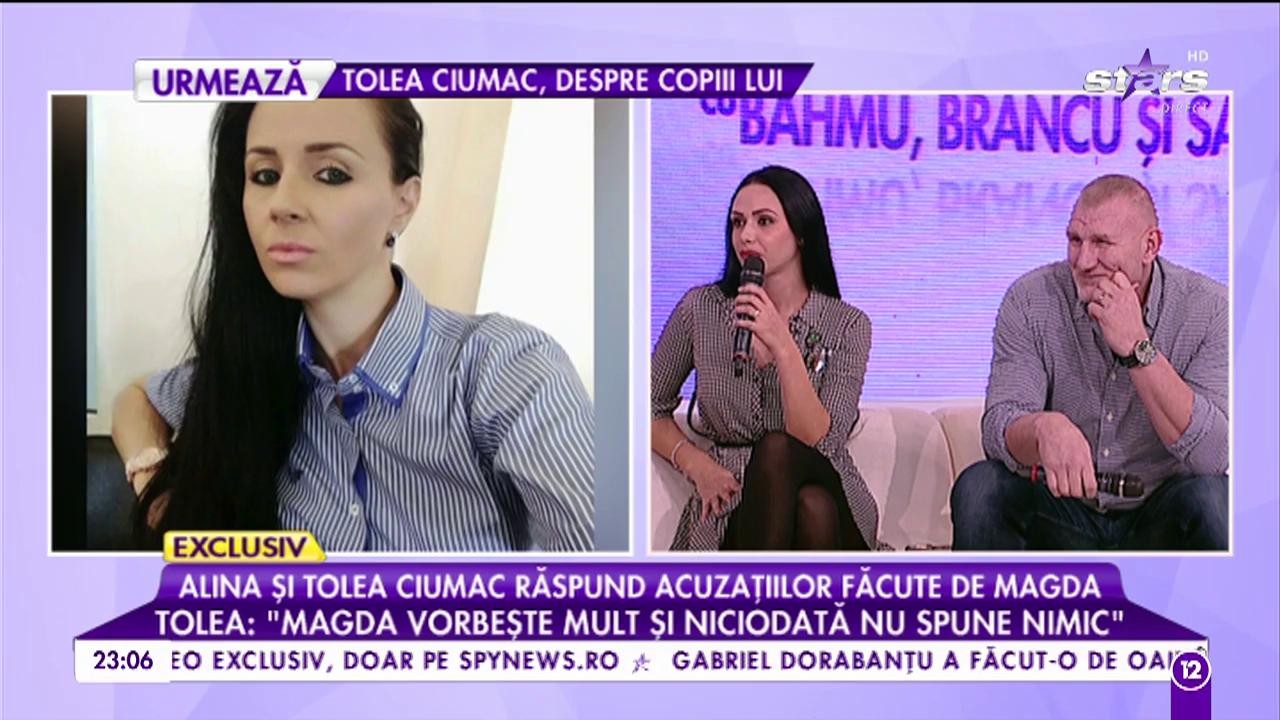 Alina și Tolea Ciumac răspund acuzațiilor făcute de Magda: &rdquo;Tolea: Magda vorbește mult și niciodata nu spune nimic&rdquo;