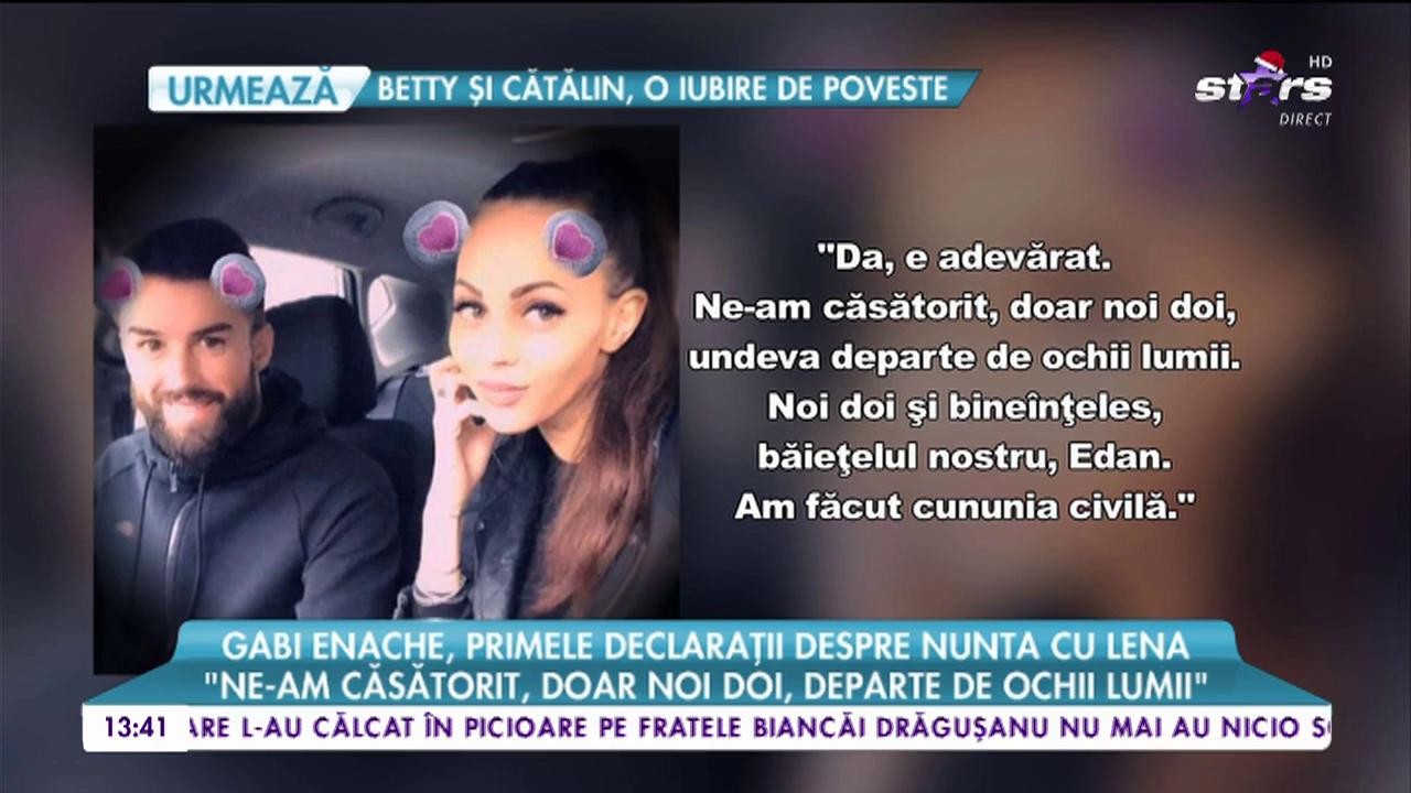 Gabi Enache, primele declarații despre nunta cu Lena