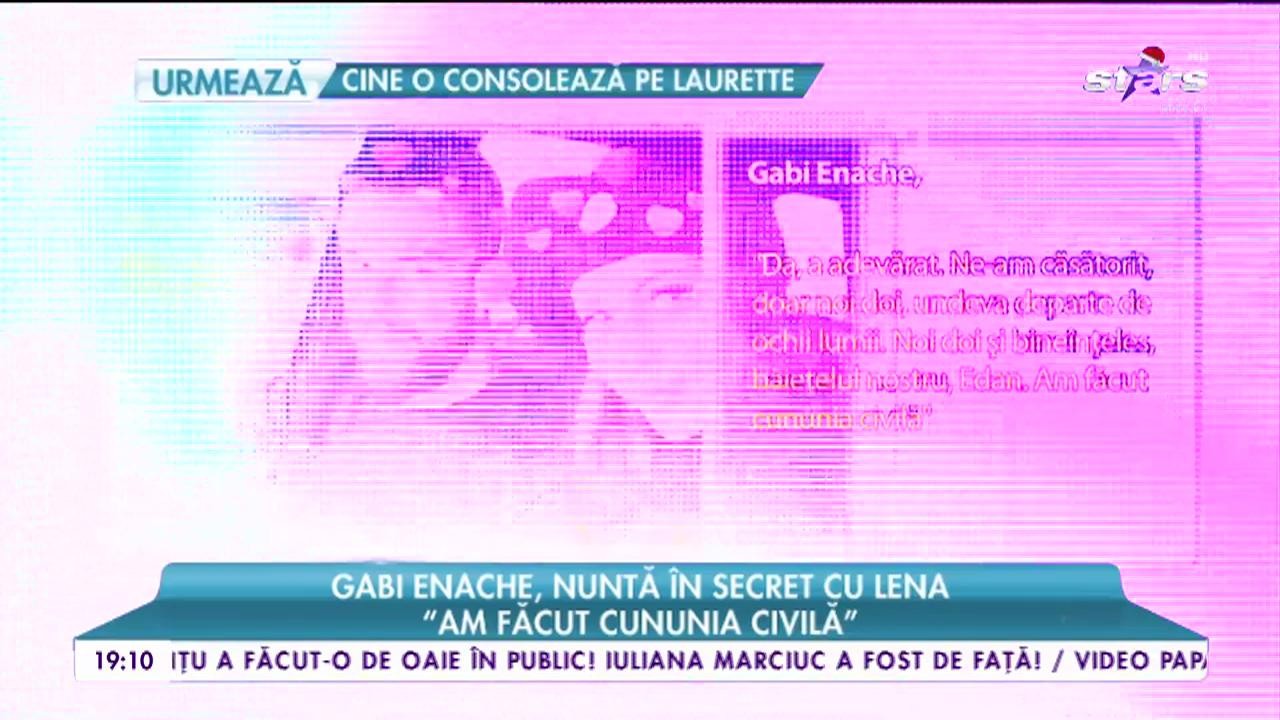 Gabi Enache, nuntă în secret cu Lena: ”Ne-am căsătorit doar noi doi, undeva departe de ochii lumii”