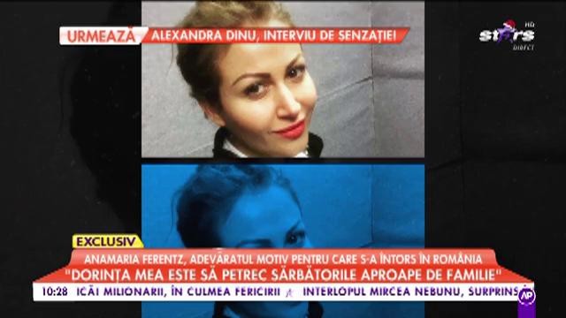 Anamaria Ferentz, adevărul pentru care s-a &icirc;ntors &icirc;n Rom&acirc;nia: &rdquo;Dorința mea este să petrec sărbătorile aproape de familie&rdquo;