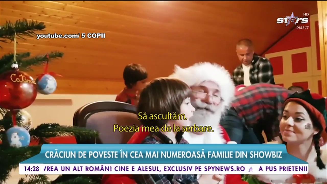 Crăciun de poveste &icirc;n cea mai numeroasă familie din showbiz. Copiii familiei Serea- S&icirc;nă l-au vrăjut pe Moșul
