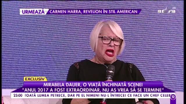 Mirabela Dauer, o viață &icirc;nchinată scenei: "Anul 2017 a fost extraordinar. Nu aș vrea să termine"