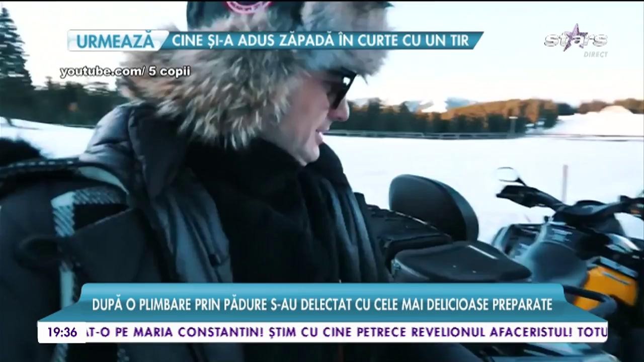 Adi S&icirc;nă și Anca Serea, distracție de pomină la munte. Artistul a condus un ATV iar cei mici s-au dat pe un colac de cauciuc