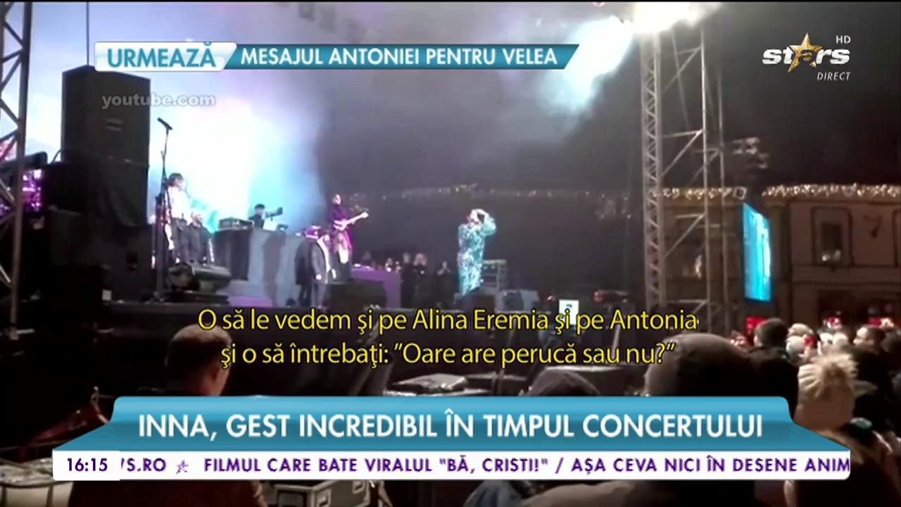 Inna, moment jenant pe scenă, la Sibiu, &icirc;n faţa a sute de oameni