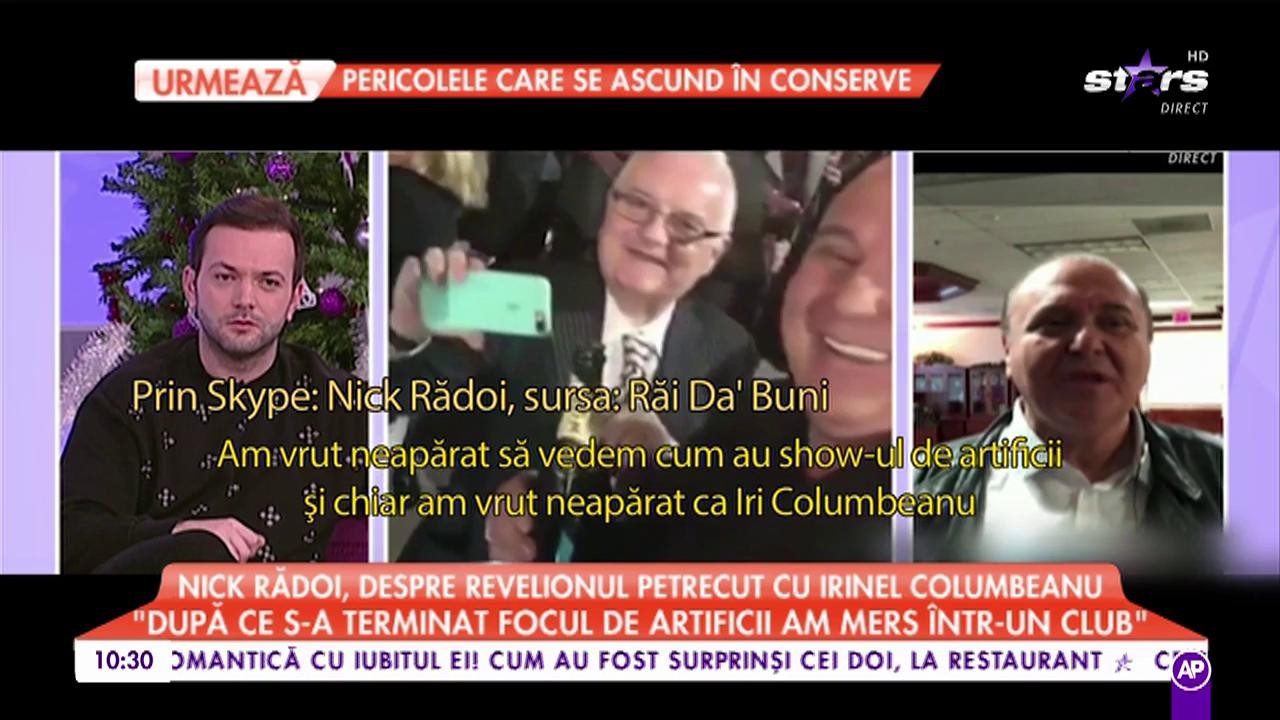 Nick Rădoi, despre revelionul petrecut cu Irinel Columbeanu: „Am petrecut normal, fără exagerări”