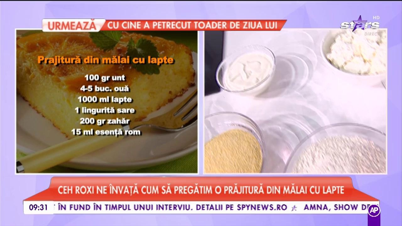 Roxi ne pregătește „Prăjitură din mălai cu lapte”